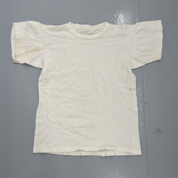 Vintage Tops - Vintage 40s White Jersey Cotton Blank T-Shirt